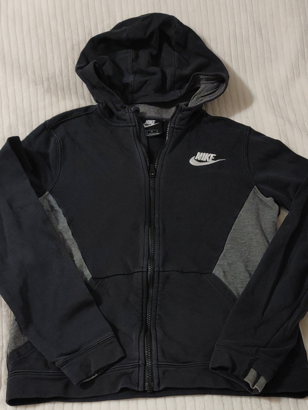 Nike Kids Black & Gray Full-Zip Hoodie Jacket